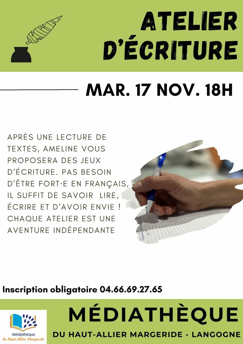 Image 3 : ATELIER D'ÉCRITURE