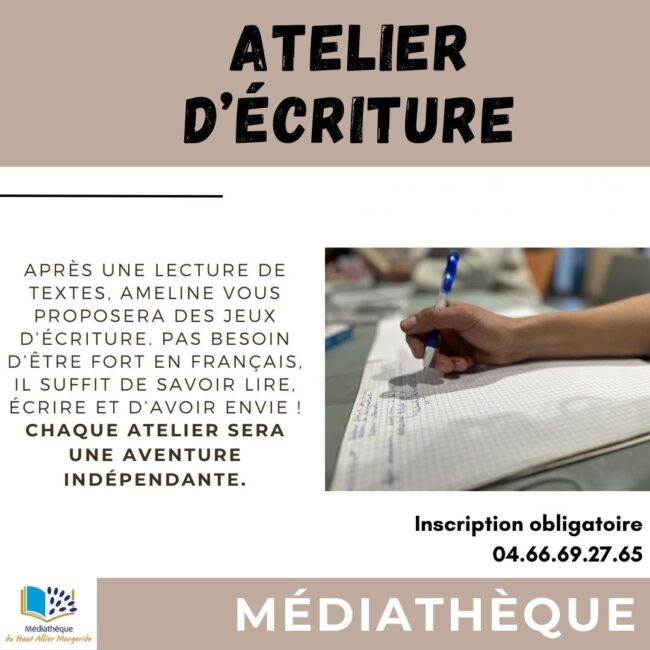 Image 3 : ATELIERS D'ÉCRITURE