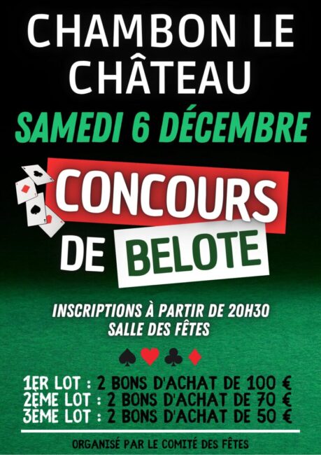 Image 1 : CONCOURS DE BELOTE