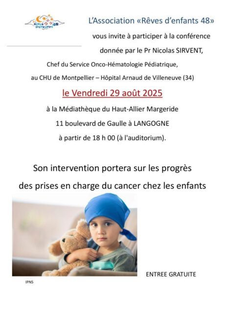 Image 1 : CONFÉRENCE - LES PROGRÈS DE LA PRISE EN CHARGE DU CANCER CHEZ LES ENFANTS