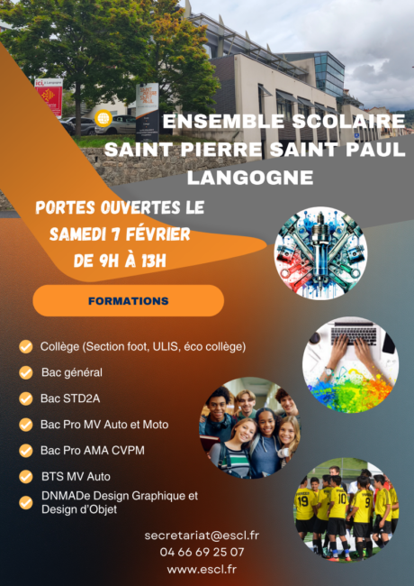 Image 1 : JOURNÉE PORTES OUVERTES ENSEMBLE SCOLAIRE ST PIERRE-ST PAUL