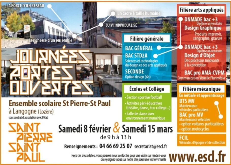 Image 1 : JOURNÉES PORTES OUVERTES ENSEMBLE SCOLAIRE ST PIERRE-ST PAUL