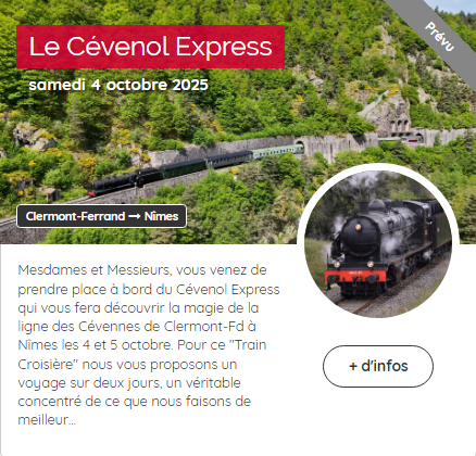 Image 2 : LE CÉVENOL EXPRESS AU COEUR DES GORGES DE L'ALLIER